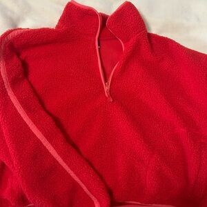 Old Navy Red Fleece Crop Sweatshirt
